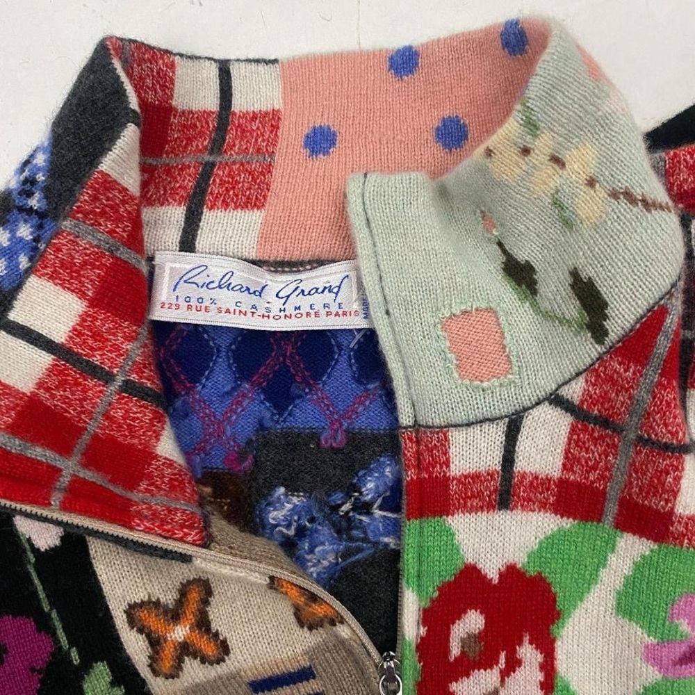 Patchwork Double Zip Cashmere Sweater - image 4